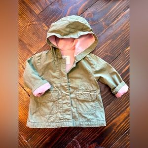 Old Navy Olive green & pink Cargo jacket 12-18m